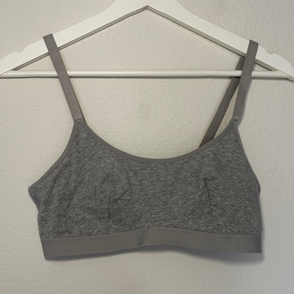 Deal Worthy Cotton Gray Women's Bralette Bra Adjustable large